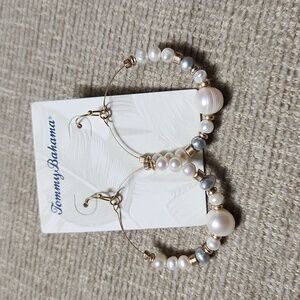 Tommy Bahamas Pearl Hoop Earrings